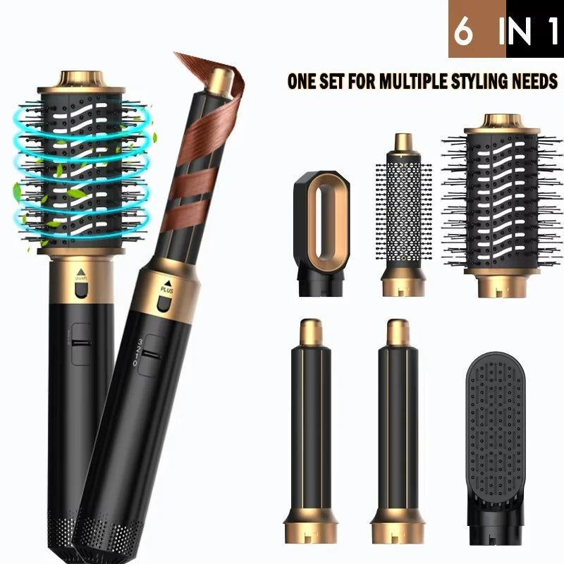 6 in 1 Hair Dryer Brush Hot Comb Set Professional Curling Iron Hair Straightener Styling Tool Air styling Hair Dryer Household Main image