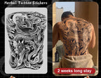 Magic Juice Ink Waterproof Tattoo Stickers Full Back Large Size Herbal Juice Temporary Tattoos Men Body Art Dragon Tiger