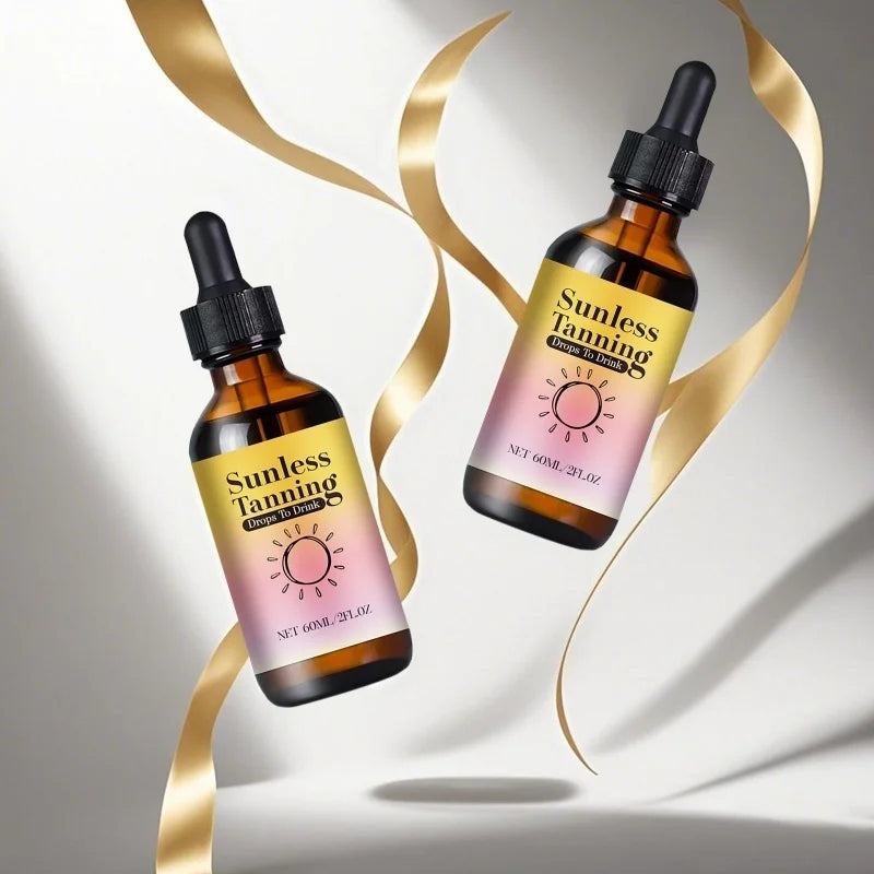 Vitamin-Enriched Tanning Drops 60ml - Beta-Carotene Formula Naturally Enhances Skin Color for a Sun-Kissed Glow Without UV.
