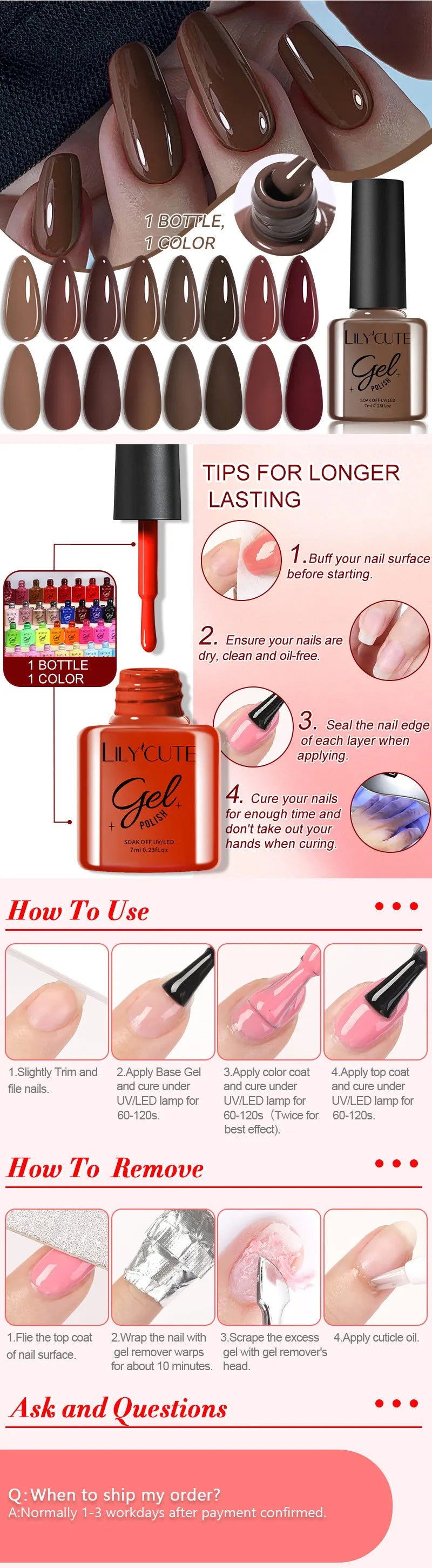 LILYCUTE 6PCS Gel Nail Polish Set Summer Neon Nail Gel Kits For DIY Nail Vernis Semi Permanent UV Lamp Gellak Nail Varnish Set