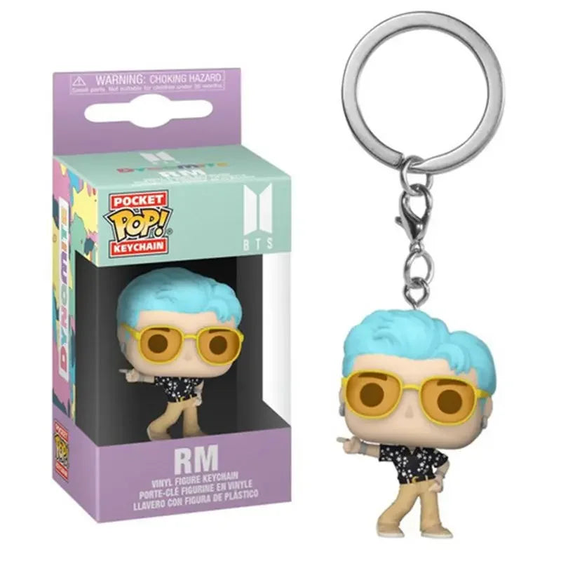 Funko POP Keychain Toy Men's Team Cartoon V JUNG KOOK JIMIN Jin V J-HOPE Pocket Pop Keychain Vinyl Action Figure Collection Toys