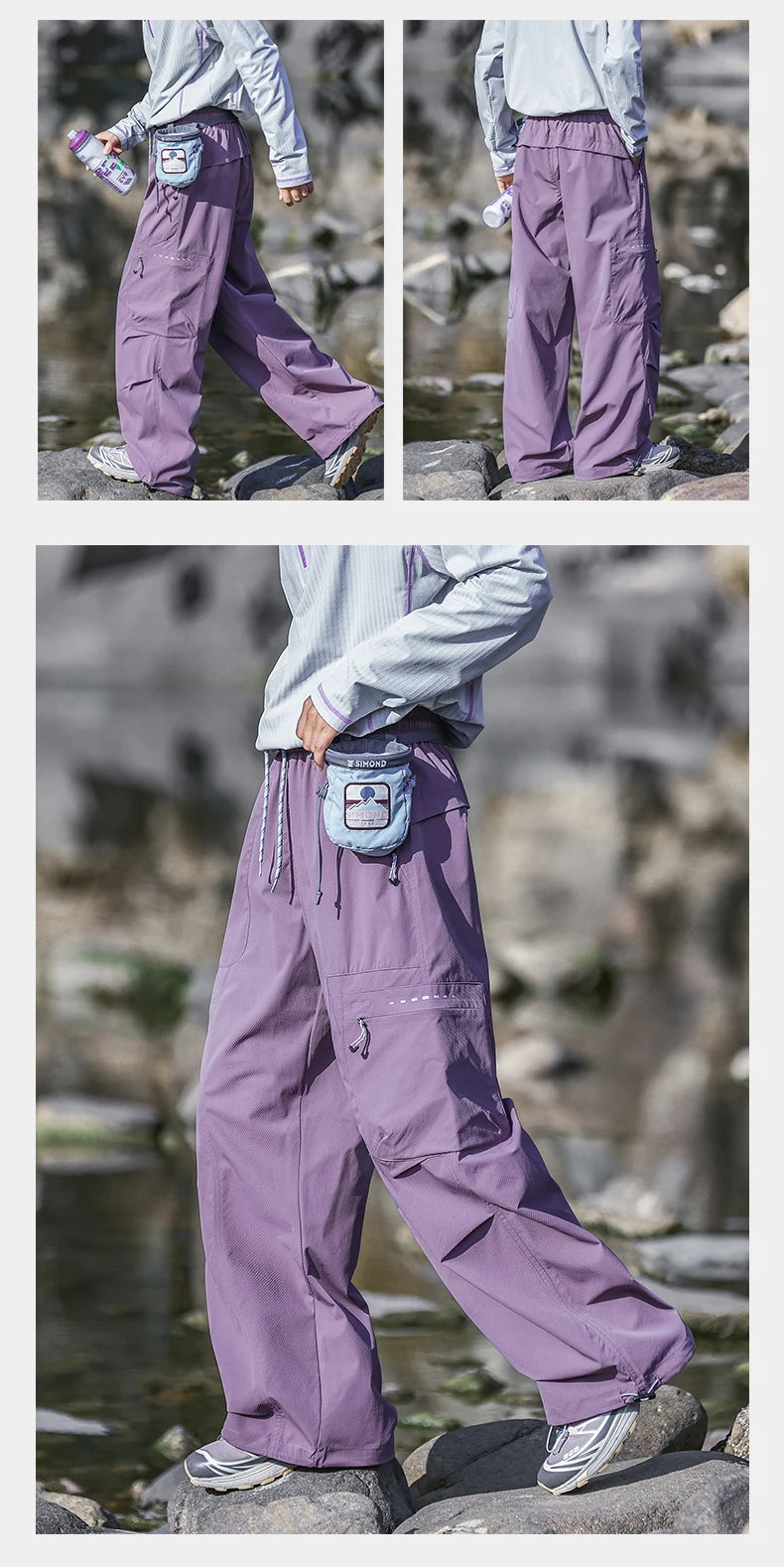 CHRLCK Men's Hiking Cargo Pants Waterproof Outdoor Quick Dry Lightweight Ripstop Women Camping Fishing Climbing Hunting Trousers