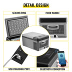 VEVOR Mini Fridge Mini Refrigerator Portable Car Freezer 12V/24V 15L Compressor Cooler for Traveling Camping Outdoor Activities