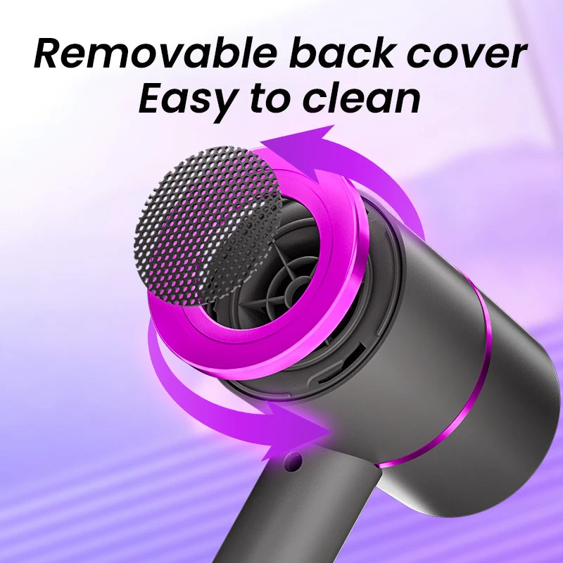 Professional Hand Blow Dryer Travel Home Use Powerful Ionic Barber Salon Equipment Hot Cold Wind Super Black One Step Hair Dryer