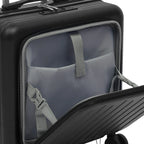 Carry on Luggage Scooter Suitcase Trolley Case 18"ABS Shell Cabin Luggage Front Open Compartment Multifunction Wheels Expandable