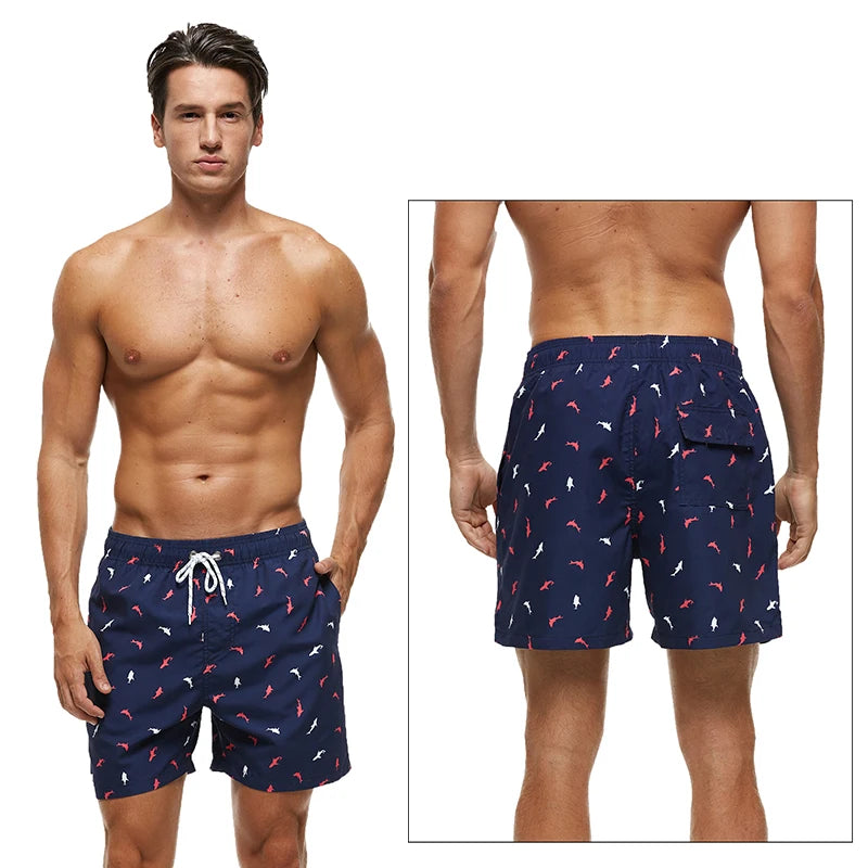 DATIFER Summer New Fashion Polyester Men Shorts Beach Quick Dry Printing Swimsuit Plus Size Mesh Liner Surfing Gym Shorts Men Secondary image