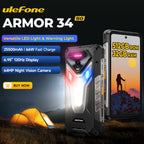 Ulefone Armor 34+ 25500mAh Rugged Phone 5G AI Smartphone Android 15 Up to 32GB+512GB 64MP Night Camera 6.95" 120Hz Display NFC
