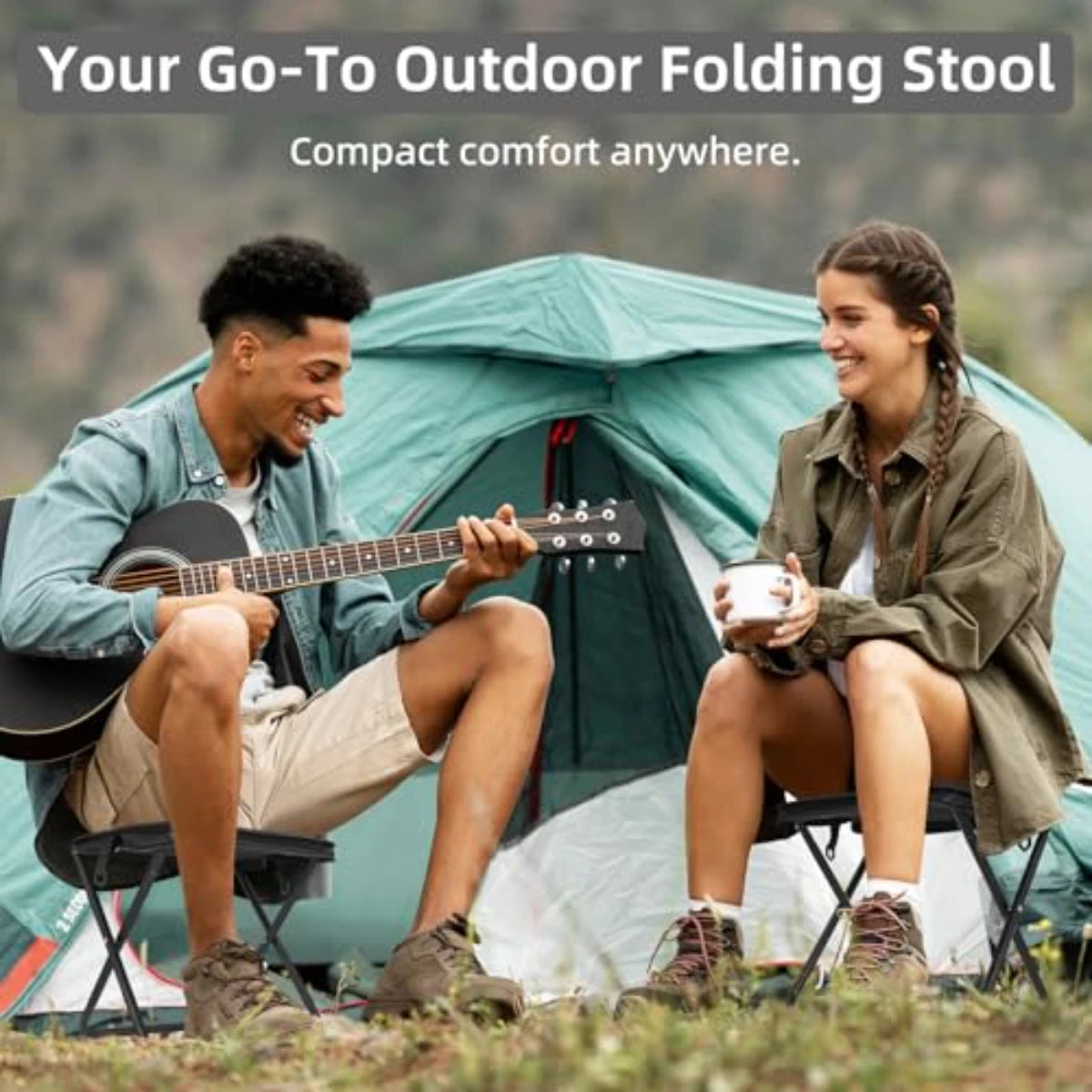 Portable Folding Fishing Chairs Lightweight Iron Alloy Frame Foldable Outdoor Camping Picnic Bench Handbag Compact Durable Stool