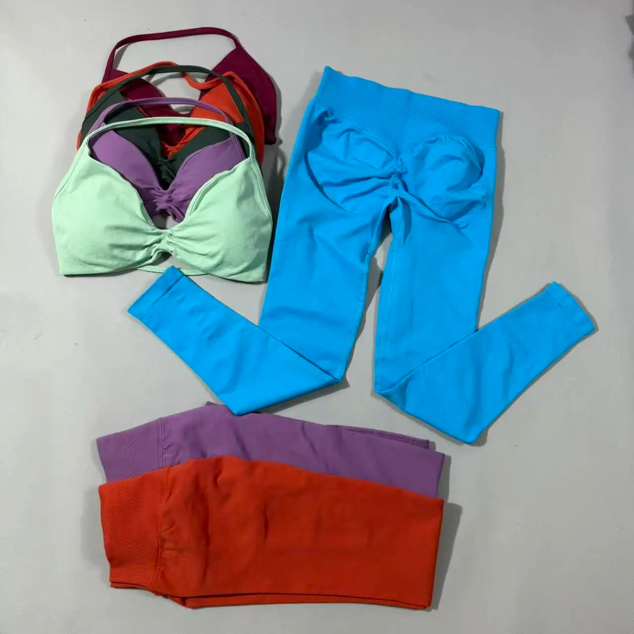 UETEEY Set For Woman Strappy Yoga Bra Sports Top Workout Leggings Set Seamless Gym Set Fitness Clothes Outfit Activewear Main image