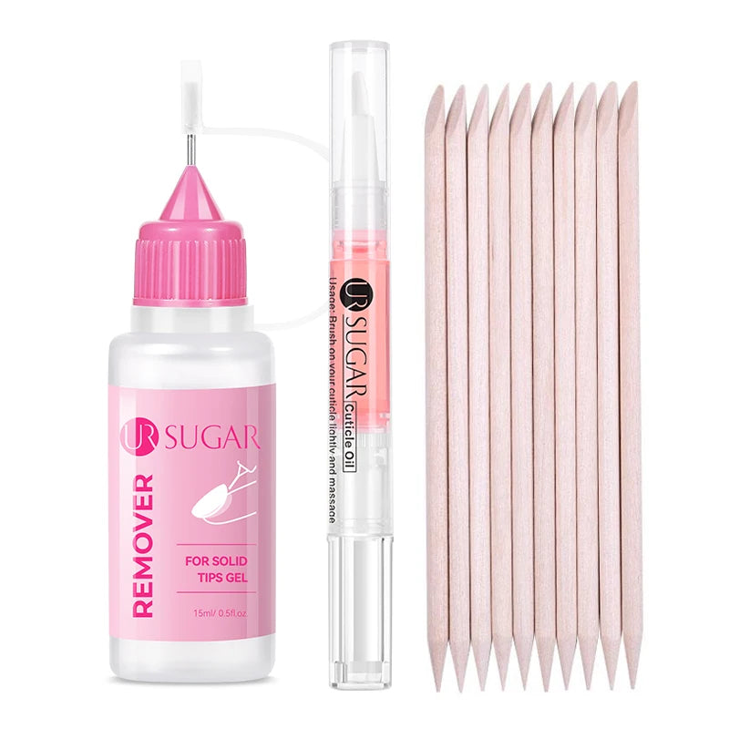 UR SUGAR 3PCS False Nails Set With 420Pcs Matte Soft Gel Tips Solid Glue Gel Remover Quick Nail Extension Kit Nail Beauty Starte