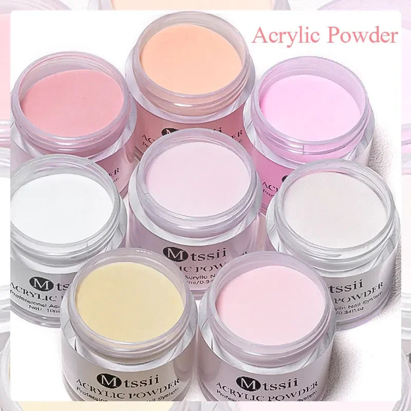 8pc MTSSII Acrylic Powder Nail System Set Clear Nude Pink Monomer Liquid Set With Nail Brush For Nails Extension Carving Flower Secondary image