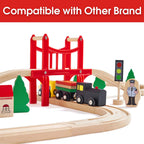 Magnetic Electric Train Car Locomotive Wooden Track Slot Diecast Railway With Two Carriages Train Wood Kid Toy Biro Leduo Track