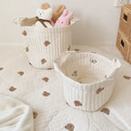 Cute Bear Embroidery INS Baby Bag Diaper Bag Caddy Nappy Cart Mummy Maternity Bag for Newborn - Storage Organizer for Toys And D