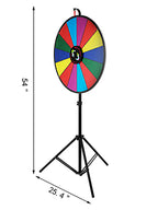 SucceBuy 18 Inch Tabletop Color Prize Wheel w/ Folding Tripod Floor Stand 14 Slots Dry Erase for Win Fortune Spinning Stand Game